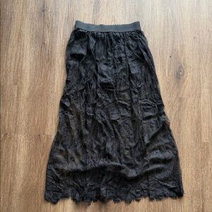 SHEIN Black High Low Lace Skirt